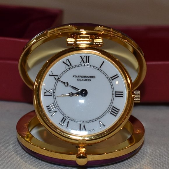 Staffordshire Enamels Par For The Course Travel Alarm Handpainted - Picture 5 of 5